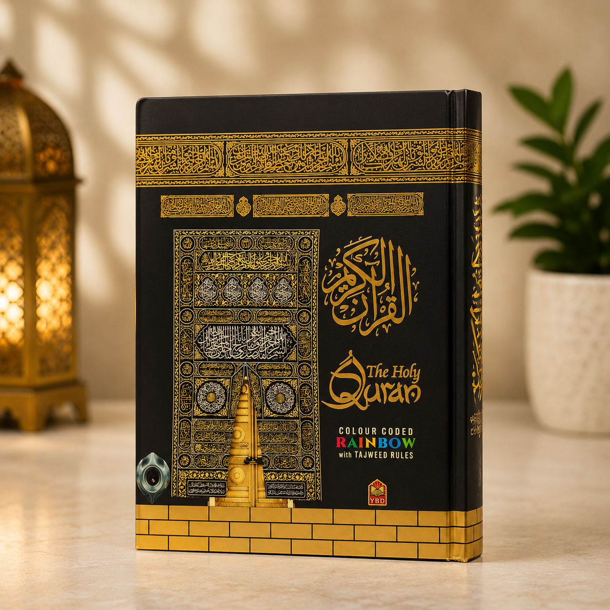 The Holy Quran Colour Coded Rainbow with Tajweed Rules The Holy Quran colour coded rainbow with Tajweed rules black gold cover